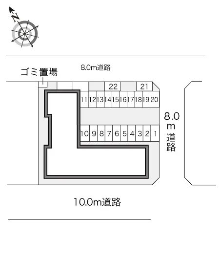 ★手数料０円★札幌市東区伏古十三条３丁目　月極駐車場（LP）